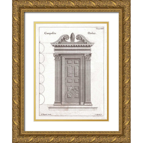 Door, Composite Order Gold Ornate Wood Framed Art Print with Double Matting by Hoppus, Edward