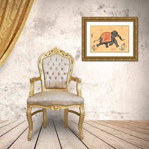 Elephant-Indian Animals Gold Ornate Wood Framed Art Print with Double Matting by Gynn, Fran