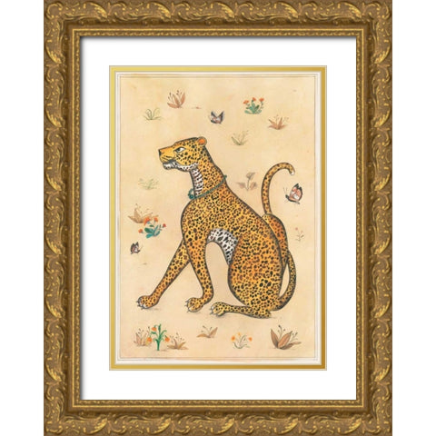 Leopard-Indian Animals Gold Ornate Wood Framed Art Print with Double Matting by Gynn, Fran