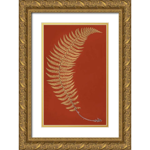 Hard Prickly Shied Fern Gold Ornate Wood Framed Art Print with Double Matting by Heath, Francis George