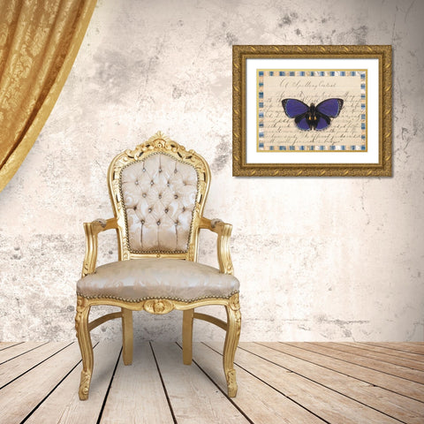 Butterfly Collage, Spelling Contest Gold Ornate Wood Framed Art Print with Double Matting by Gould-Porter, William