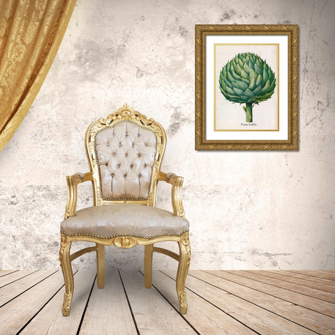 Artichoke Gold Ornate Wood Framed Art Print with Double Matting by Besler, Basilius