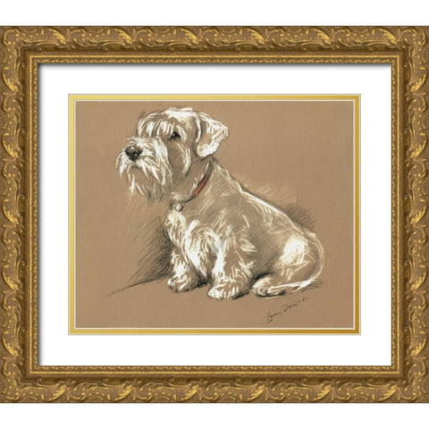 Terrier, Bundle Gold Ornate Wood Framed Art Print with Double Matting by Dawson, Lucy