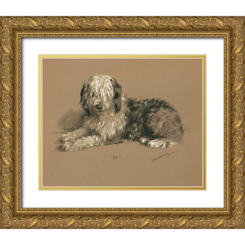Sheepdog, Jill Gold Ornate Wood Framed Art Print with Double Matting by Dawson, Lucy