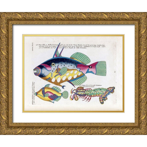 Poisson de la Lune Gold Ornate Wood Framed Art Print with Double Matting by Renard, Louis