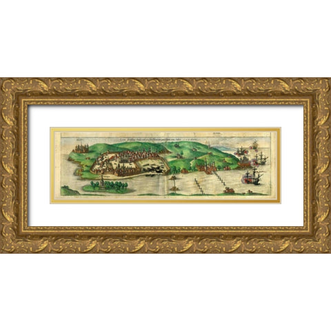 City Views - Goa Gold Ornate Wood Framed Art Print with Double Matting by Braun and  Hogenburg