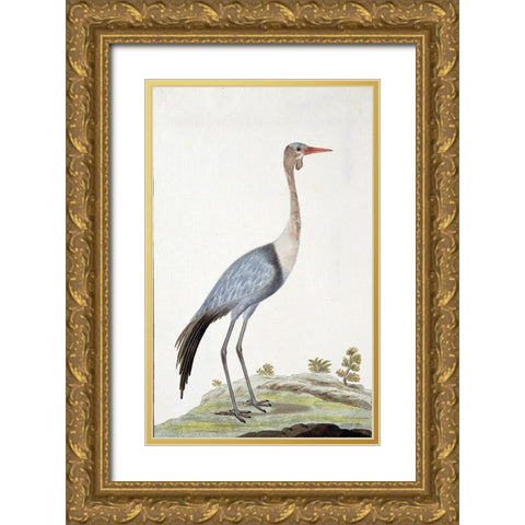 Crane Gold Ornate Wood Framed Art Print with Double Matting by Gordon, Robert James