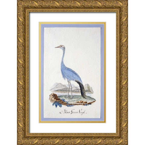 Blue Bird Gold Ornate Wood Framed Art Print with Double Matting by Gordon, Robert J.