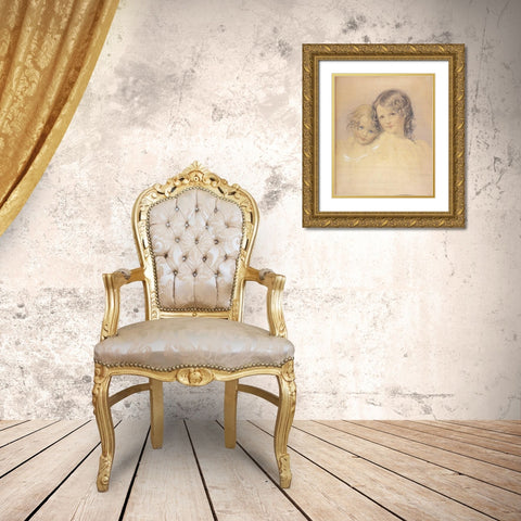 The Lovely Sisters Gold Ornate Wood Framed Art Print with Double Matting by Lawrence, Thomas