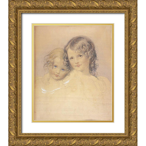 The Lovely Sisters Gold Ornate Wood Framed Art Print with Double Matting by Lawrence, Thomas