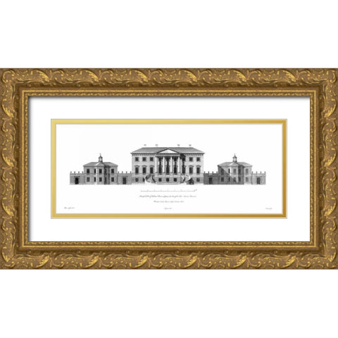 Elevation, Oakland House Gold Ornate Wood Framed Art Print with Double Matting by Campbell, Colin