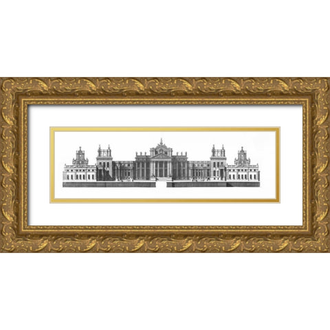 Elevation, North Front Blenheim Palace Gold Ornate Wood Framed Art Print with Double Matting by Campbell, Colin
