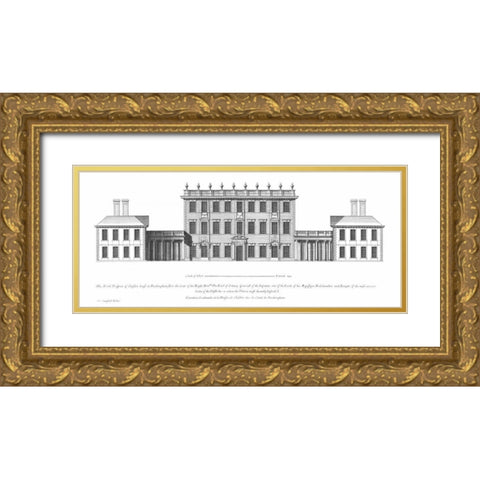 North Elevation, Cliveden Gold Ornate Wood Framed Art Print with Double Matting by Campbell, Colin