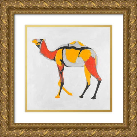 Abstract Dromedary Gold Ornate Wood Framed Art Print with Double Matting by Atelier B Art Studio