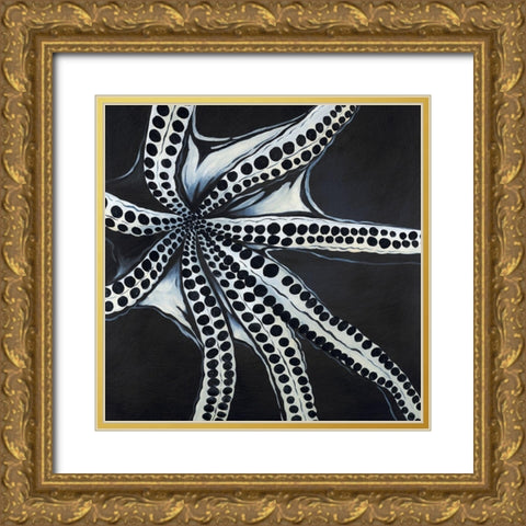 LARGE OCTOPUS TENTACLE Gold Ornate Wood Framed Art Print with Double Matting by Atelier B Art Studio