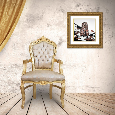 TAWNY OWL Gold Ornate Wood Framed Art Print with Double Matting by Atelier B Art Studio