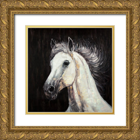WHITE STAR Gold Ornate Wood Framed Art Print with Double Matting by Atelier B Art Studio