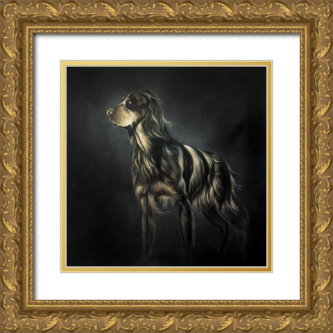 PICARD SPANIEL Gold Ornate Wood Framed Art Print with Double Matting by Atelier B Art Studio