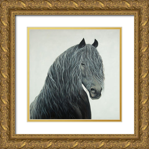 WILD HEART Gold Ornate Wood Framed Art Print with Double Matting by Atelier B Art Studio