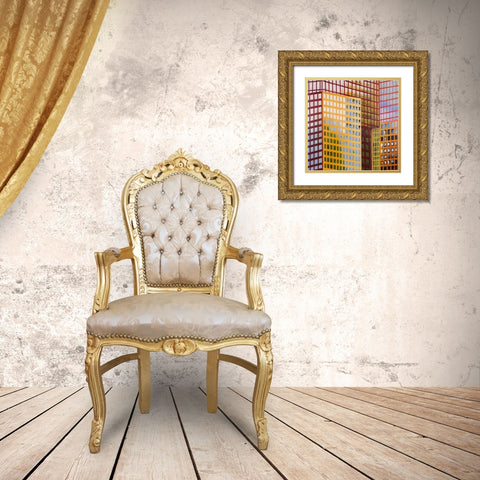 SKYSCRAPER WINDOWS Gold Ornate Wood Framed Art Print with Double Matting by Atelier B Art Studio