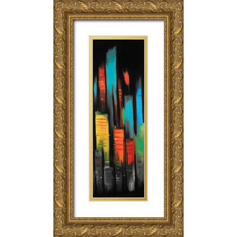 ABSTRACT TALL BUILDINGS Gold Ornate Wood Framed Art Print with Double Matting by Atelier B Art Studio