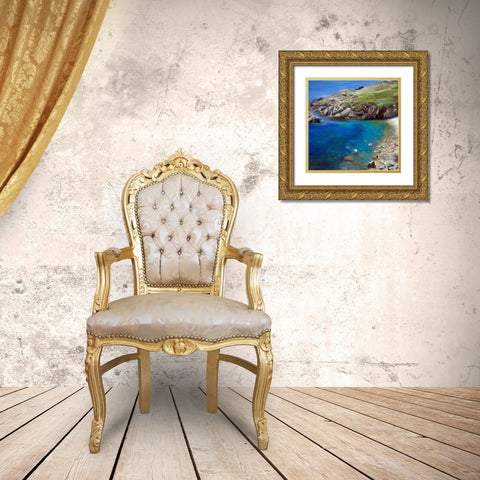 SPANISH COAST Gold Ornate Wood Framed Art Print with Double Matting by Atelier B Art Studio