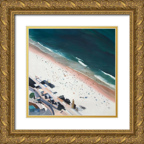HOT DAY AT THE BEACH Gold Ornate Wood Framed Art Print with Double Matting by Atelier B Art Studio