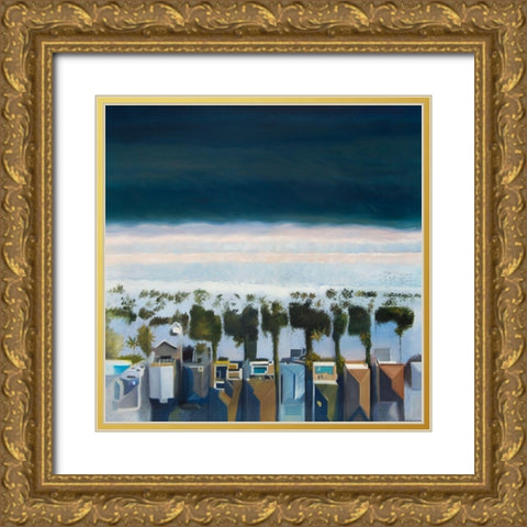 BIRDS EYE VIEW OF BEACH Gold Ornate Wood Framed Art Print with Double Matting by Atelier B Art Studio