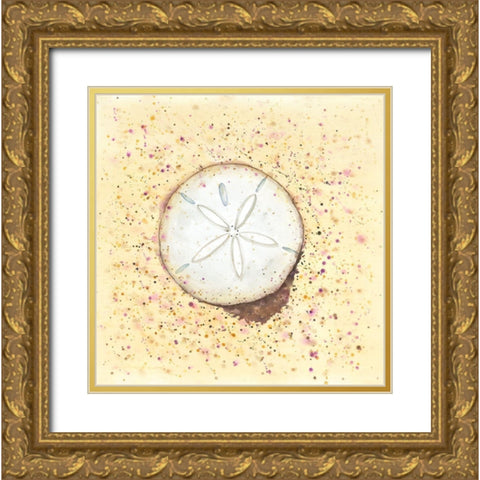 SAND-DOLLAR Gold Ornate Wood Framed Art Print with Double Matting by Atelier B Art Studio