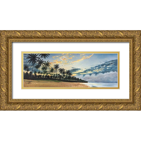 TROPICAL SUMMER MOMENTS Gold Ornate Wood Framed Art Print with Double Matting by Atelier B Art Studio