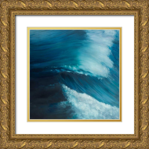 Unleashed Sea Gold Ornate Wood Framed Art Print with Double Matting by Atelier B Art Studio