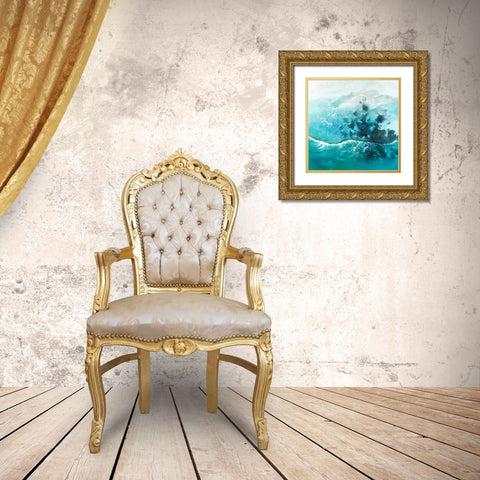 Seaside of the Caribbean Gold Ornate Wood Framed Art Print with Double Matting by Atelier B Art Studio