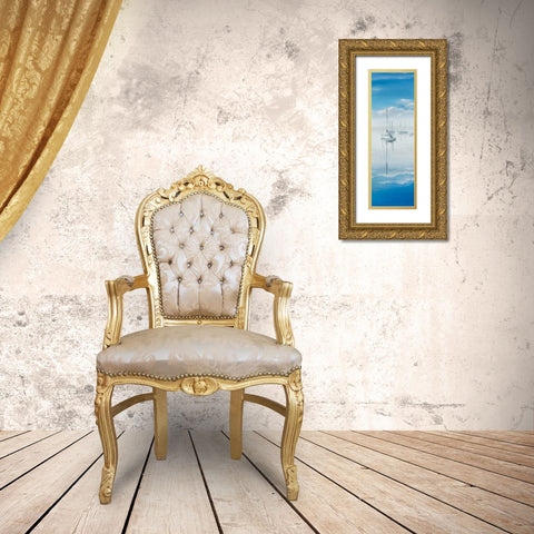 Sailboats on the Quiet Lake Gold Ornate Wood Framed Art Print with Double Matting by Atelier B Art Studio