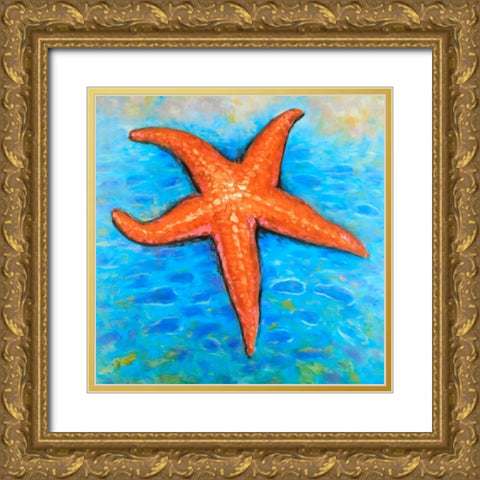Starfish in the Sea Gold Ornate Wood Framed Art Print with Double Matting by Atelier B Art Studio