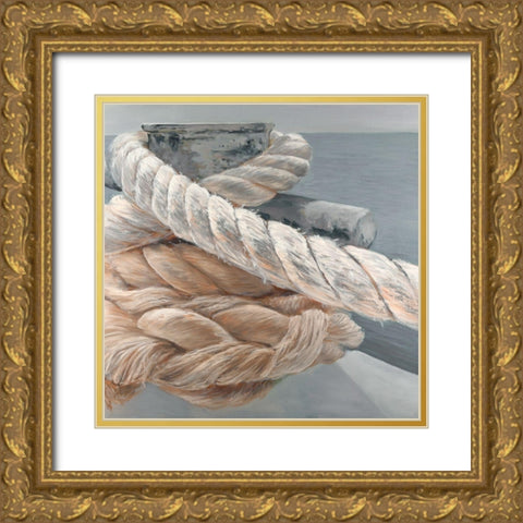 Tie-down ropes closeup Gold Ornate Wood Framed Art Print with Double Matting by Atelier B Art Studio
