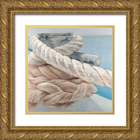 Tie-Down Ropes Closeup Gold Ornate Wood Framed Art Print with Double Matting by Atelier B Art Studio