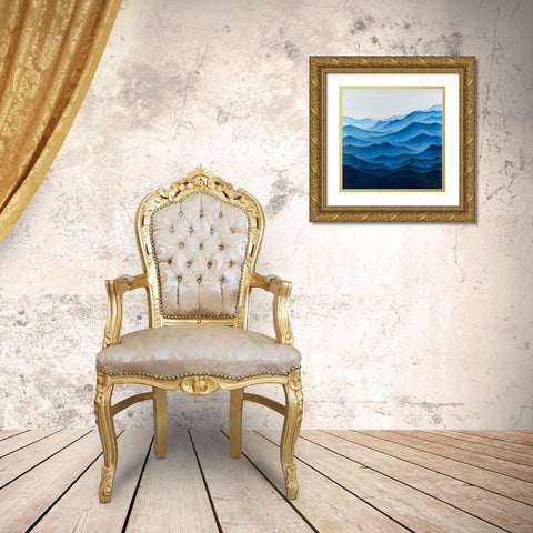 Deep and Calm Ocean Waves Gold Ornate Wood Framed Art Print with Double Matting by Atelier B Art Studio