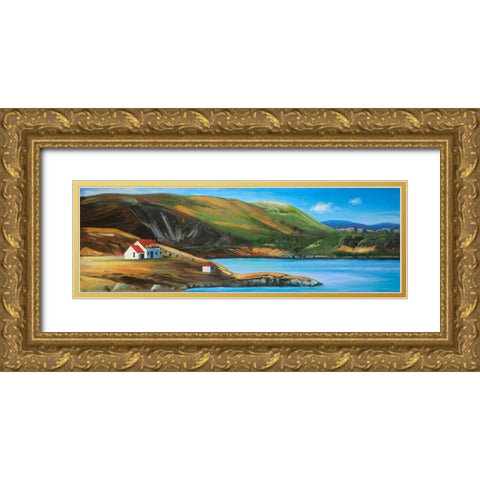 Scottish Valley by a Beautiful Day Gold Ornate Wood Framed Art Print with Double Matting by Atelier B Art Studio