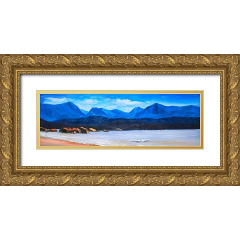 Scotland Calm Eddies  Gold Ornate Wood Framed Art Print with Double Matting by Atelier B Art Studio