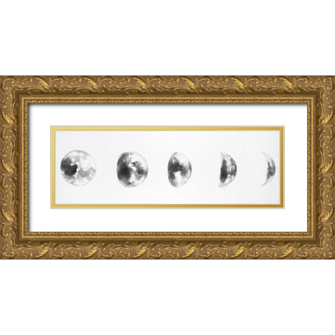 BLACK AND WHITE ECLIPSE Gold Ornate Wood Framed Art Print with Double Matting by Atelier B Art Studio