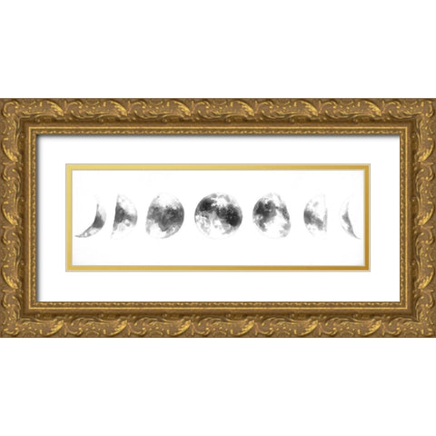 ECLIPSE IN SEVERAL PHASES Gold Ornate Wood Framed Art Print with Double Matting by Atelier B Art Studio