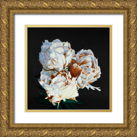 BOUQUET OF SPRING FLOWERS Gold Ornate Wood Framed Art Print with Double Matting by Atelier B Art Studio