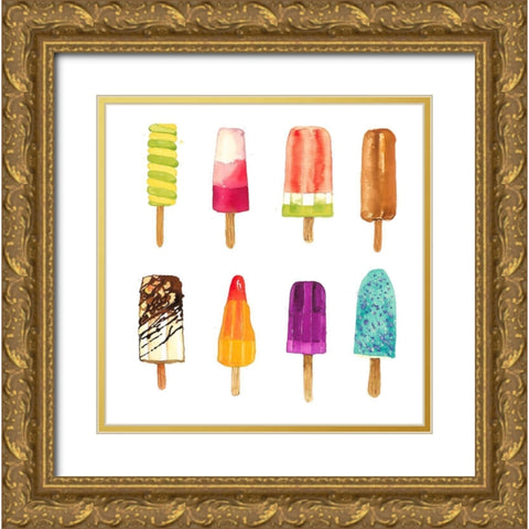 ICED LOLLIPOP Gold Ornate Wood Framed Art Print with Double Matting by Atelier B Art Studio
