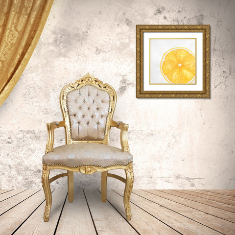 Lemon Slice Gold Ornate Wood Framed Art Print with Double Matting by Atelier B Art Studio