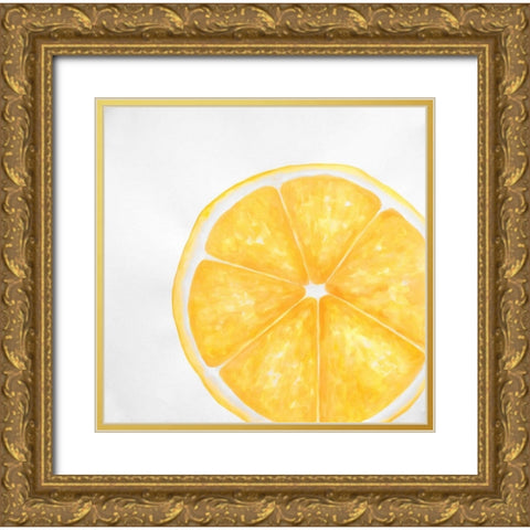 Lemon Slice Gold Ornate Wood Framed Art Print with Double Matting by Atelier B Art Studio