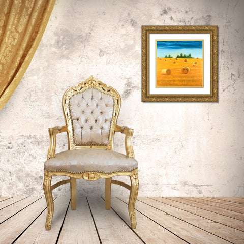Landscape of the Countryside Gold Ornate Wood Framed Art Print with Double Matting by Atelier B Art Studio