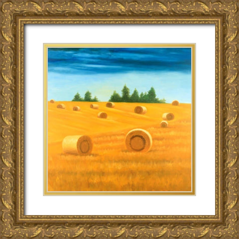 Landscape of the Countryside Gold Ornate Wood Framed Art Print with Double Matting by Atelier B Art Studio
