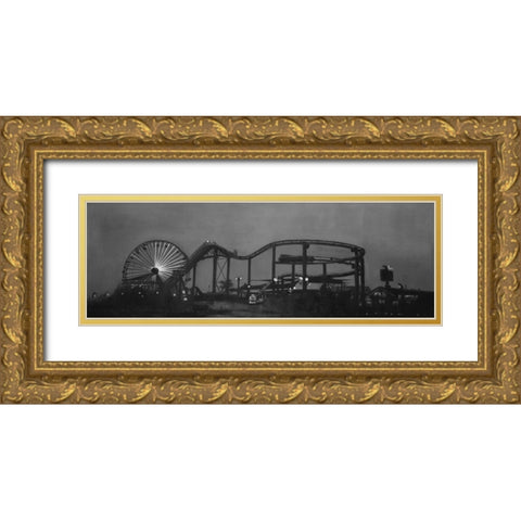 AMUSEMENT PARK Gold Ornate Wood Framed Art Print with Double Matting by Atelier B Art Studio