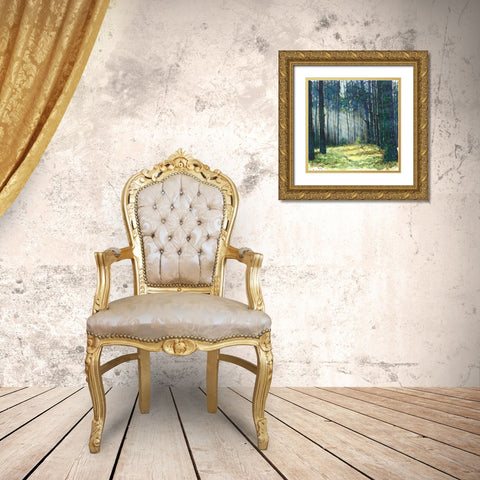 GLOW Gold Ornate Wood Framed Art Print with Double Matting by Atelier B Art Studio