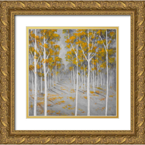 Birch Forest Gold Ornate Wood Framed Art Print with Double Matting by Atelier B Art Studio
